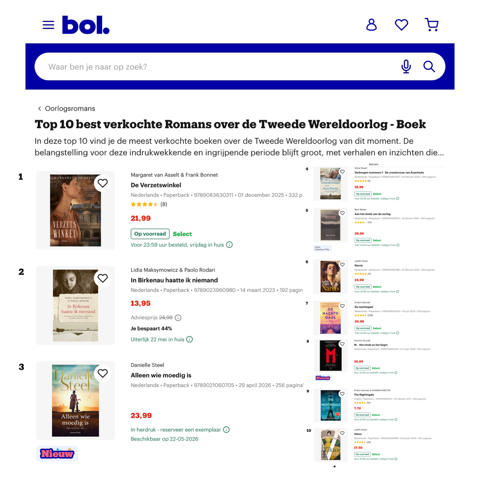 top 10 oorlogsboeken